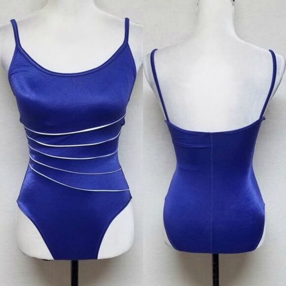 Vintage catalina blue union made maillot swimsuit